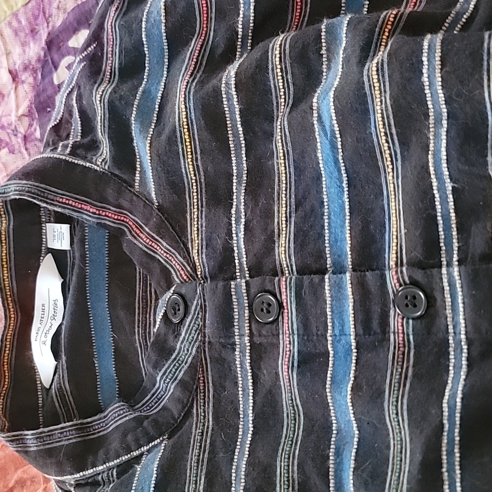 & Other Stories Tiered Striped Cotton Linen Blend Midi Dress - Picture 8 of 8